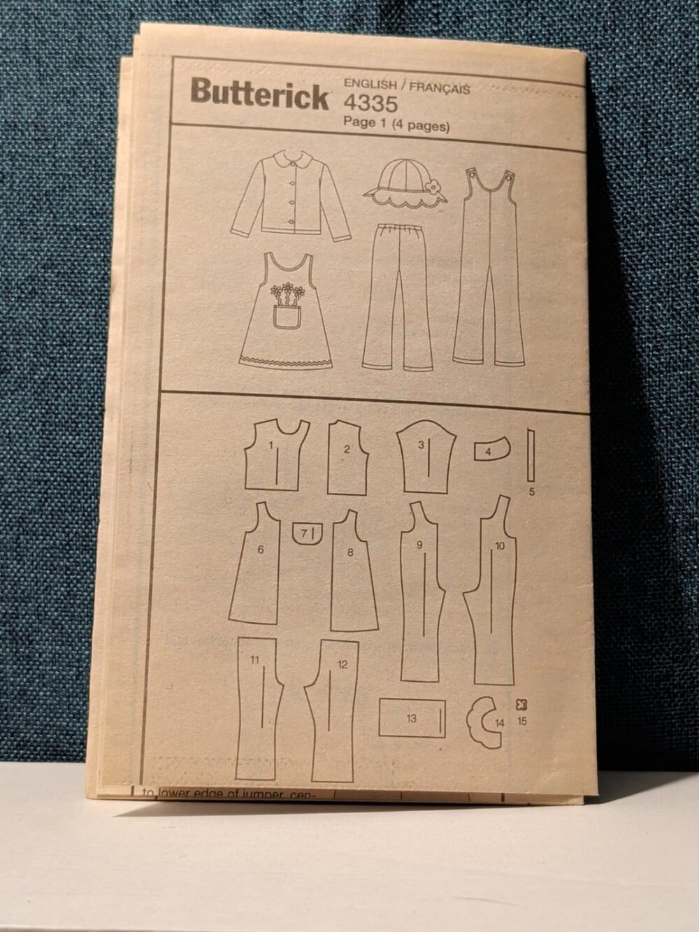 Butterick B4335 Pattern 2004 Girls 5-PC Wardrobe Jacket Jumper Pants Hat UNCUT - Picture 15 of 16